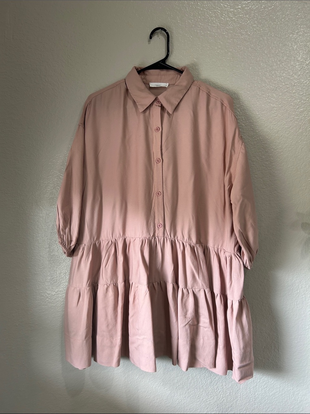 TALULAH Women’s Dusty Rose Button-Front Mini Dress Sz S Summer Casual TC0022